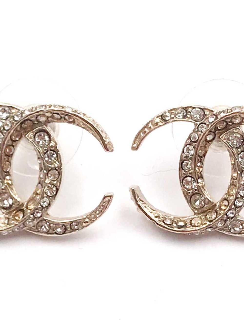 Chanel Gold CC Dubai Moonlight Crystal Piercing Earrings